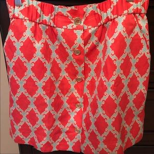 Kate Spade Coral Skirt size 8 with cute buttons